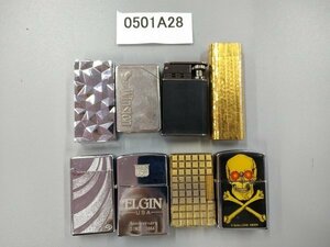 0501A28　ライター　喫煙具　おまとめ8点　Marlboro　ELGIN　など　※着火未確認・現状渡し