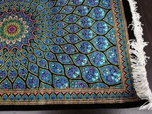 0501T70　絨毯　カーペット　Persian Hand Knotted Carpet　シルク100％　93×58cm　MADE IN IRAN　※追加写真あり_画像5