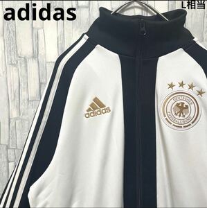 adidas アディダス ジャージ 上 トラックジャケット サッカー ドイツ代表 M パフォーマンスロゴ 3ストライプ 3ライン 長刺繍ロゴ ワッペン