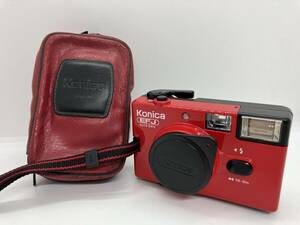 【3578】フィルムカメラ　Konica　Auto date　EFJ　インスタントカメラ　オートデイト 赤　レッド　シャッターOK