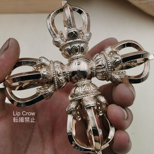 五鈷十字杵 磨き仕上げ 12*12cm 密教法具 寺院仏具 銅製