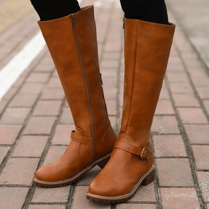  new work boots jockey boots lady's long boots autumn winter boots long height shoes shoes beautiful legs ..... fatigue not futoshi heel 22.5-26.5cm