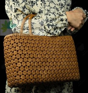 人気美品 高品質 綺麗山葡萄 かごバッグ 中 横長 六角花編み 浴衣 かごバッグ 山葡萄 かご バッグ やまぶどう カゴ バッグ 籠