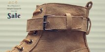 新品メンズ ショートブーツ レザーシューズ 本革マーティンブーツ サイドジップ 牛革 ハイカット レースアップ 作業靴 ノースリップ 25.5cm_画像8