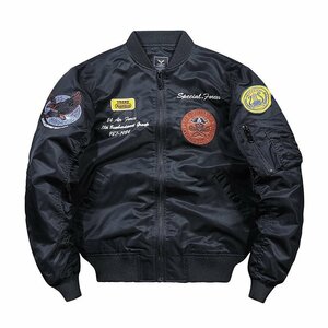 新品　メンズフライトジャケット ミリタリージャケット ジップアップ ライダースジャケット ブルゾン ジャンパー M~4XL 黒