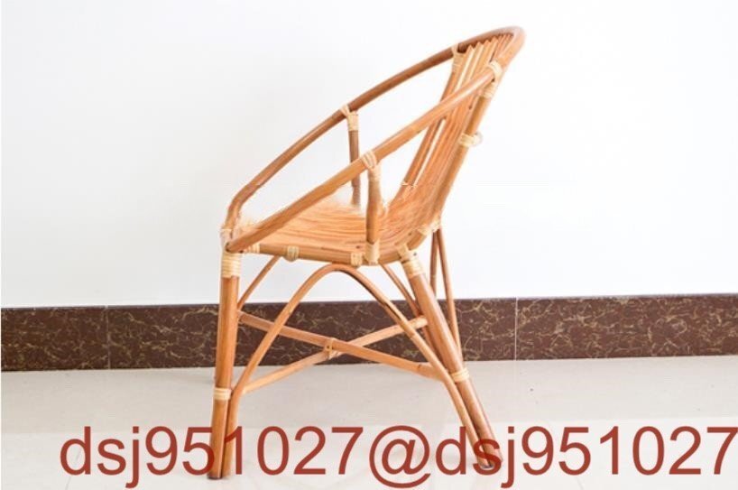 手作り籐 背もたれチェア 編椅子 籐製イス アームチェア ラタン家具 天然素材 2色選択可能 カジュアル椅子, ハンドメイド作品, 家具, 椅子, 椅子, チェア