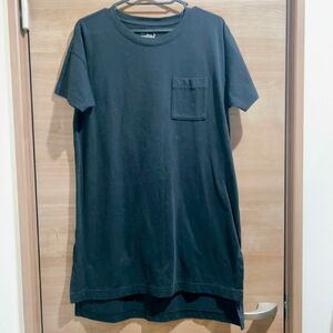 無印良品　ロング丈Tシャツ　M〜L 黒　チュニック　綿100% 半袖　Tシャツ