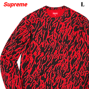 L 新品【Supreme Drip Thermal Black シュプリーム ドリップ サーマル カットソー ロンTシャツ ワッフル ブラック】