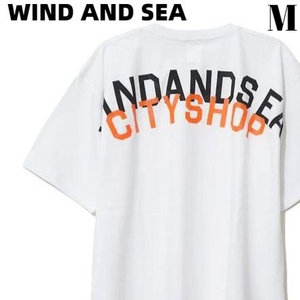 M 新品【WIND AND SEA x CITY SHOP WIND AND CITY BIG T-SHIRT / WHITE シティーショップ コラボ ウィンダンシー Tシャツ 白 ビッグTシャツ