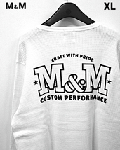 XL 新品【M&M CUSTOM PERFORMANCE WAFFLE L/S T-SHIRT 23-MT-020 WHITE エムアンドエム ワッフル ロンTシャツ サーマル カットソー】_画像1