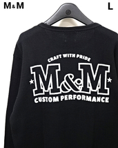 L 新品【M&M CUSTOM PERFORMANCE WAFFLE L/S T-SHIRT 23-MT-020 BLACK エムアンドエム ワッフル ロンTシャツ サーマル カットソー】_画像1