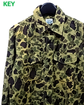 M【KEY Duck Camo Flannel Shirts RB020005AT RAGEBLUE キー ダック カモ フランネル シャツ ラージブルー 迷彩 古着】_画像1