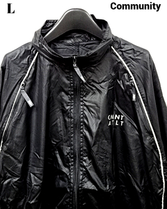 L【Community Nylon Jacket Black コミュニティー ナイロンジャケット ブラック 古着 OLD オールド】