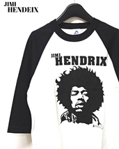 S 未使用【JIMI HENDRIX CLOSE-UP BASEBALL Tee Black/White 2006 ジミ ヘンドリックス ベースボールTシャツ ラグランTシャツ】_画像1