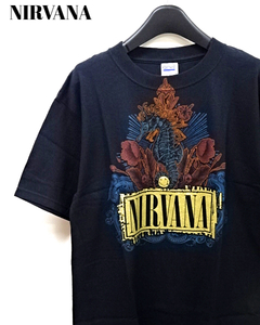 M 未使用【2007 NIRVANA SEAHORSE GARDEN Tee Black ニルヴァーナ シーホース ガーデン Tシャツ ブラック カートコバーン OLD オールド】