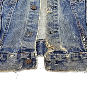 【LEVI'S Gジャン リーバイス VINTAGE オリジナル BIG E ヴィンテージ ボタン裏525 70505 3rd デニムジャケット インディゴブルー 表記無】の画像6