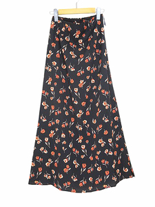 リリーブラウン LILY BROWN スカート 花柄ロングスカート フレア LWFS211010 ブラック size F レディース
