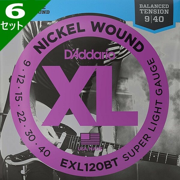 6セット D'Addario EXL120BT Balanced Tension Nickel Wound 009-040 ダダリオ エレキギター弦