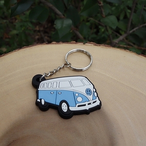 ワーゲンBus Key holder ラバー ブルー タイプⅡ Volkswagen ＶＯＬＫＳＷＡＧＥＮ【郵便定形】