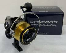 1円〜開封済 未使用品 SHIMANO シマノ SPHEROS SW 8000HG スピニングリール オフショア ジギング ショアジギ 取扱説明書付_画像1