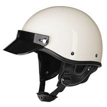 ハーレー 半帽 半キャップ ヘルメット レトロ ビンテージ ヘルメット　バイザー多色　アイボリー　サイズ：L_画像1