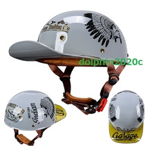ハーレー バイク ビンテージ ヘルメット 半帽 半キャップヘルメット　M~XXL サイズ、色、選択可　　サイズ：XXL_画像1