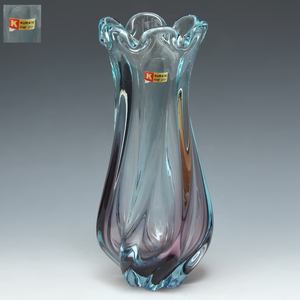 KUEATA クラタ クラフトガラス 上越クリスタルガラス 花瓶 花器 花生 花入 フラワーベース 硝子 美品　　z6984o