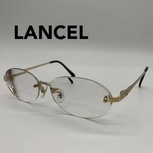 LANCEL ランセル メガネ フレーム 度入り 眼鏡 アイウェア 金属 ゴールド YBX028