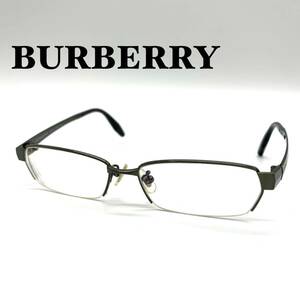 BURBERRY バーバリーブラックレーベル メガネフレーム 度入り 眼鏡 アイウェア ハーフリム YBX048