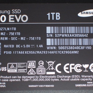 ◆SAMSUNG SSD 850 EVO 1TB SATA 2.5『MZ-75E1T0』3D V-NAND/正常動作品 即決！★送料140円の画像3