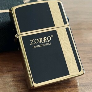 ■ZORRO ゾロ zippo ジッボ型 オイルライター 金メッキ 箱付き ブラックの画像3