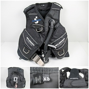 ◆[C80]SCUBAPRO スキューバプロ　SPLENDIDO STABILIZING JACKET スタビライジング・ジャケット　XSサイズ　黒　ダイビング　現状品