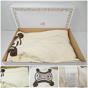 ◆[B83]未使用品　CELINE セリーヌ　タオルケット　ロゴマーク　綿100％　色/ベージュ　140×200cm　寝具