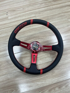 #017 "Momo" steering wheel 350mm 14 -inch PVC sport steering wheel red 