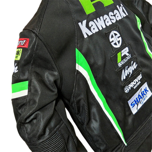 ■028【kawasaki】バイクジャケット ■カワサキレーシング ■メッシュ オートバイの画像8