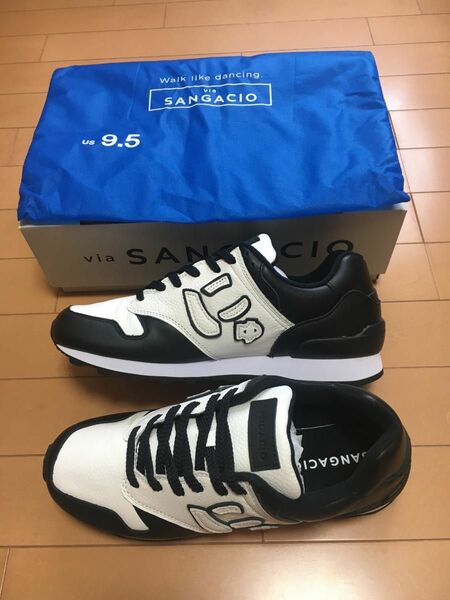 にゅーず　SANGACIO White&Blackレザー限定抽選品　新品　US9.5 27.5㎝