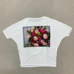 新品　ドルマン Tシャツ　半袖　花柄　ローラン・ボーニッシュ　Lサイズ　薔薇　Otto コラボ