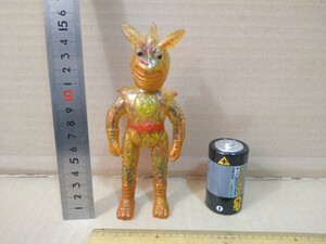 70年代放送当時物「変身忍者嵐」珍品スケルトンソフビ　ミニサイズ？15.5cm　ポピー製　版権物　美品　ブルマーク　マスダヤ　タカトク