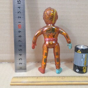 70年代放送当時物「人造人間キカイダー」珍品スケルトンソフビ ミニサイズ？14.5cm ポピー版権物 並品？ブルマーク マスダヤ タカトクの画像4