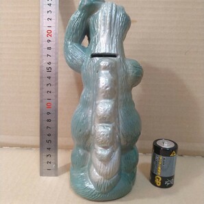 6.70年代上映当時物・ゴジラ GODZILLA陶器製貯金箱 新品同様美品 25cm 無版権物 祭りのテキ屋景品物風 ブルマーク ポピー マスダヤの画像4