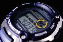 1円～1スタ 新品未使用 逆輸入model CASIO カシオ電波時計200m防水【誤差10万年に1秒】NV ネイビー 20気圧 超高性能 ハイスペック腕時計_画像3