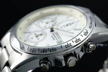 1円～ 1スタ セイコー 正規品 海外モデル SEIKO 逆輸入 ホワイトシルバー 新品　1/20秒 クロノグラフ 腕時計100ｍ防水メンズ激レア入手困難_画像2