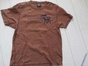 ABERCROMBIE & FITCH　アバクロ　Tシャツ　茶 程度良 