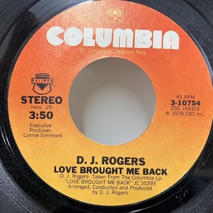 ★即決 7インチ DJ Rogers / Love Brought Me Back 3-10754 d2931 米オリジナル、2曲入り7インチ 