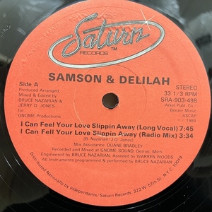 ★即決 DISCO Samson & Delilah / I Can't Feel Your Love Slippin Away Sra903-498 d2961 米オリジナル、4曲入り12インチ