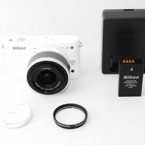 ★実用美品★ ニコン NIKON 1 J1 ボディ ホワイト + レンズ NIKKOR 10-30mm F3.5-5.6 VR #VA16110130の画像1