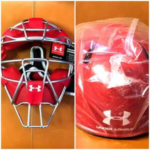 2024 year America domestic sale top class model *USA Under Armor * catcher mask + helmet * new goods * red *