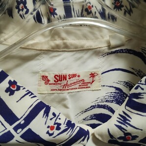 レア Sun surf 鶏 雄鶏 アロハシャツ L レーヨン サンサーフ ニワトリ 東洋エンタープライズ buzz vintage bird chicken rooster sunsurfの画像3