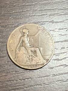 イギリス 1912 1ペニー 外国コイン 外国硬貨 アンティーク 古銭 コレクション 流通/現状品 送84 同梱可