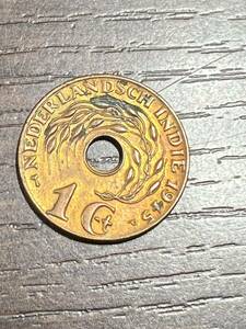 オランダ領東インド 1945 1セント 統治下 外国コイン 硬貨 アンティーク 流通/現状品 送84 同梱可